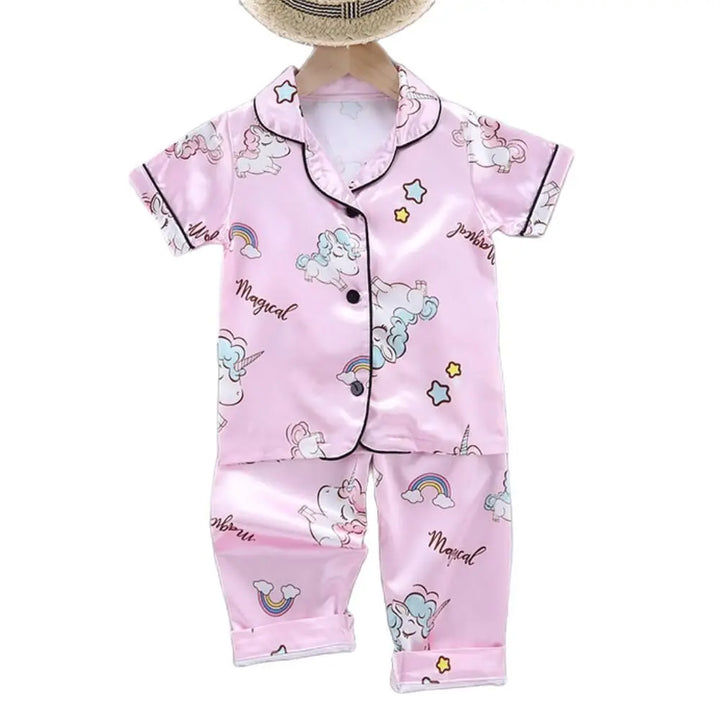 Girls Pajamas Silk Satin