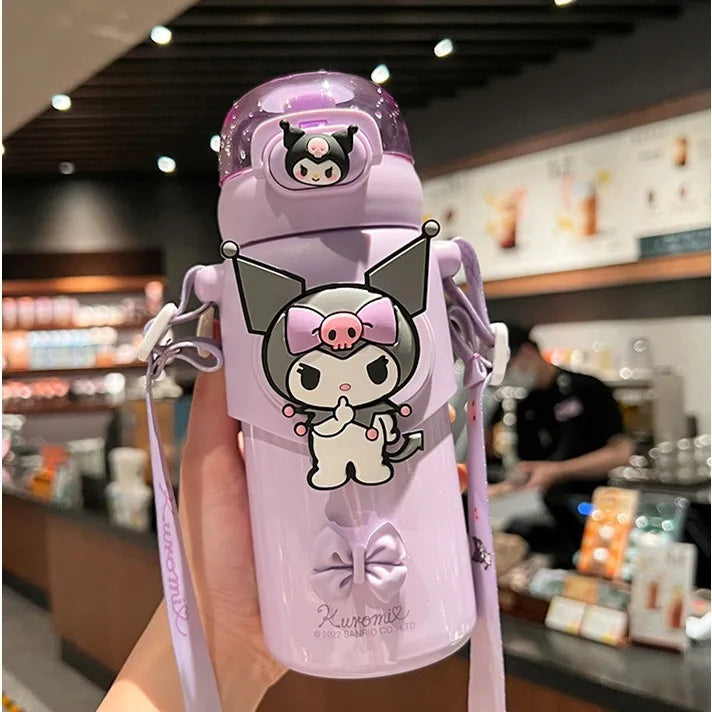 Sanrio Anime Kawaii Portable Thermos Cup Student Children's Straw