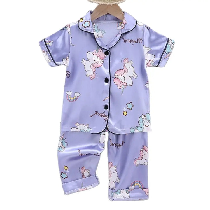 Girls Pajamas Silk Satin