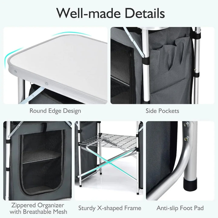 Folding Camping Table with Storage