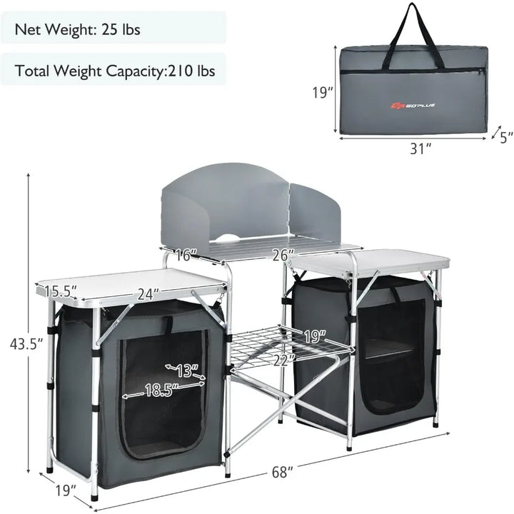 Folding Camping Table with Storage