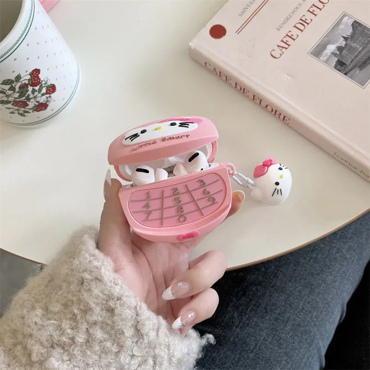 Hello Kitty For Airpods Pro 2 Case,Pink Cell Phone Style Case, Silicone