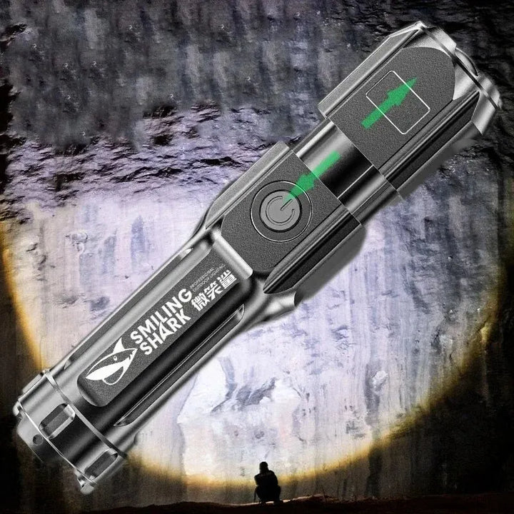 Telescopic Zoom Tactical Torch USB Portable Flashlight