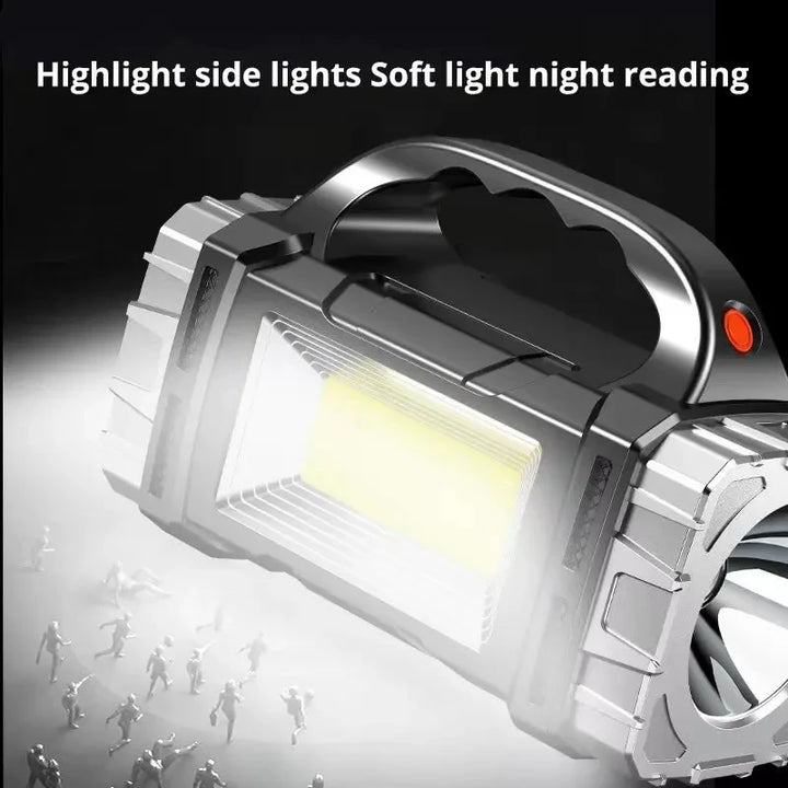 Flashlight Solar LED Light With COB Work Light 4 Gear Charge Mobile Phone